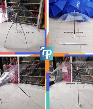 Payung Panjang Transparan / Payung unik / Payung bening Berkualitas